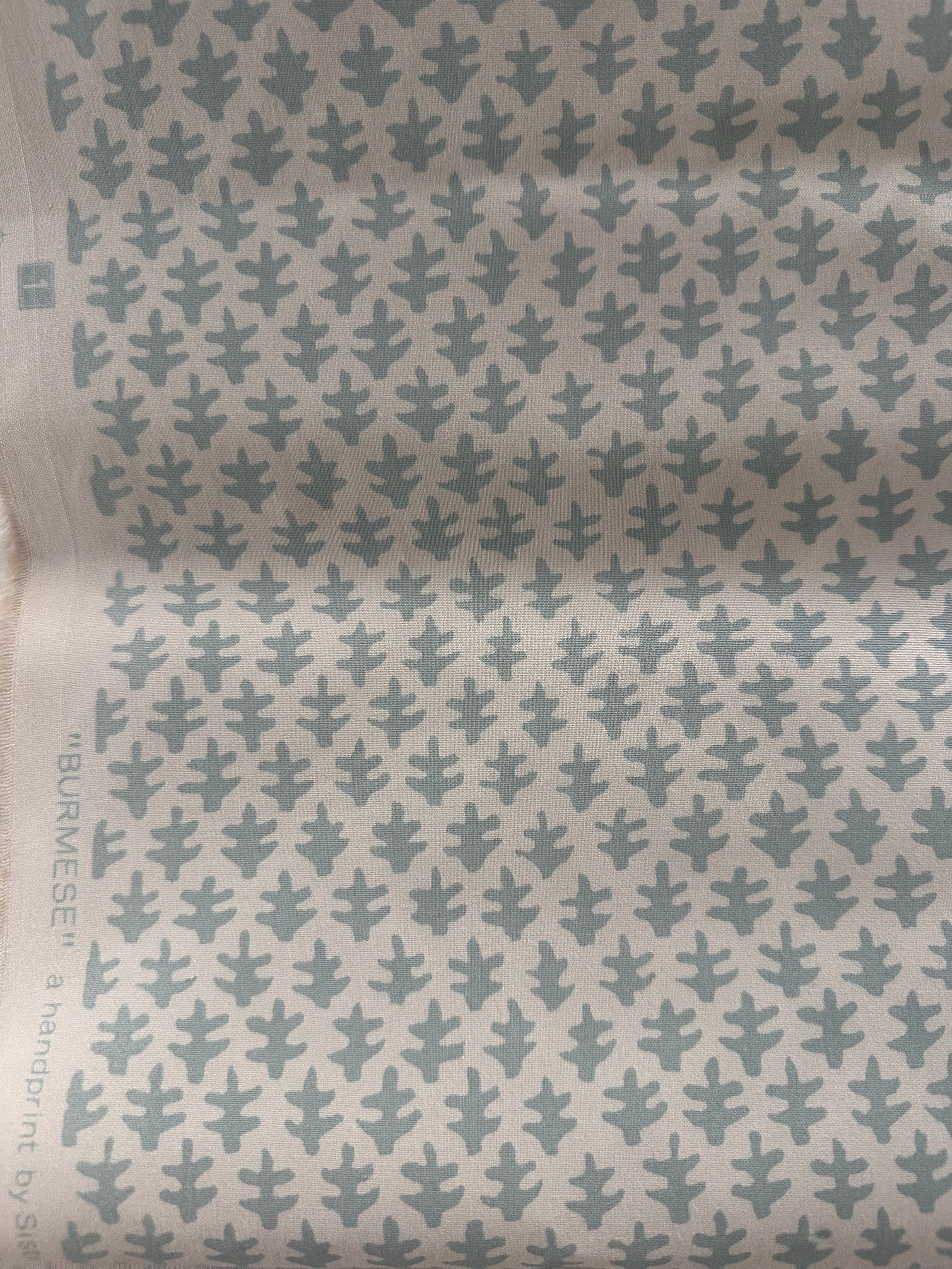 Sister Parish · Burmese Handprinted · Seafoam · 4.5 yd