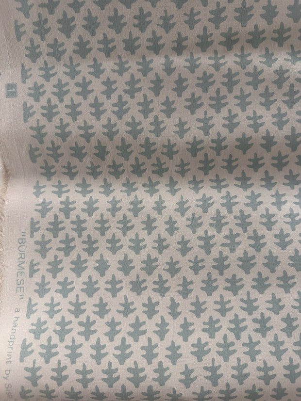 Sister Parish · Burmese Handprinted · Seafoam · 4.5 yd