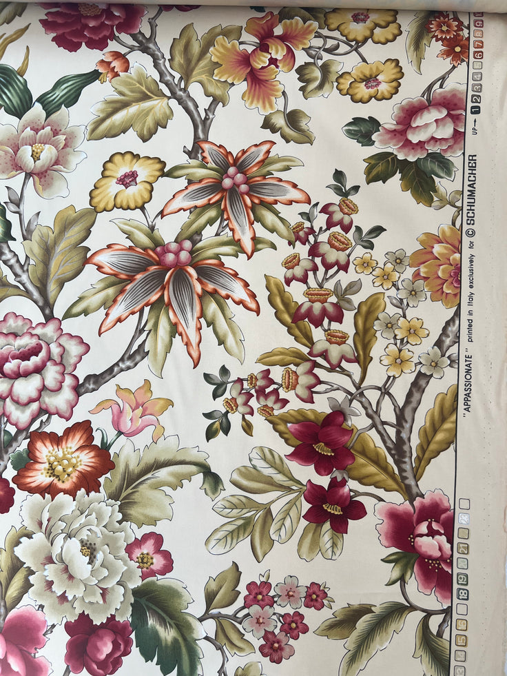 Schumacher "Appassionate" Vintage Fabric, Printed in Italy