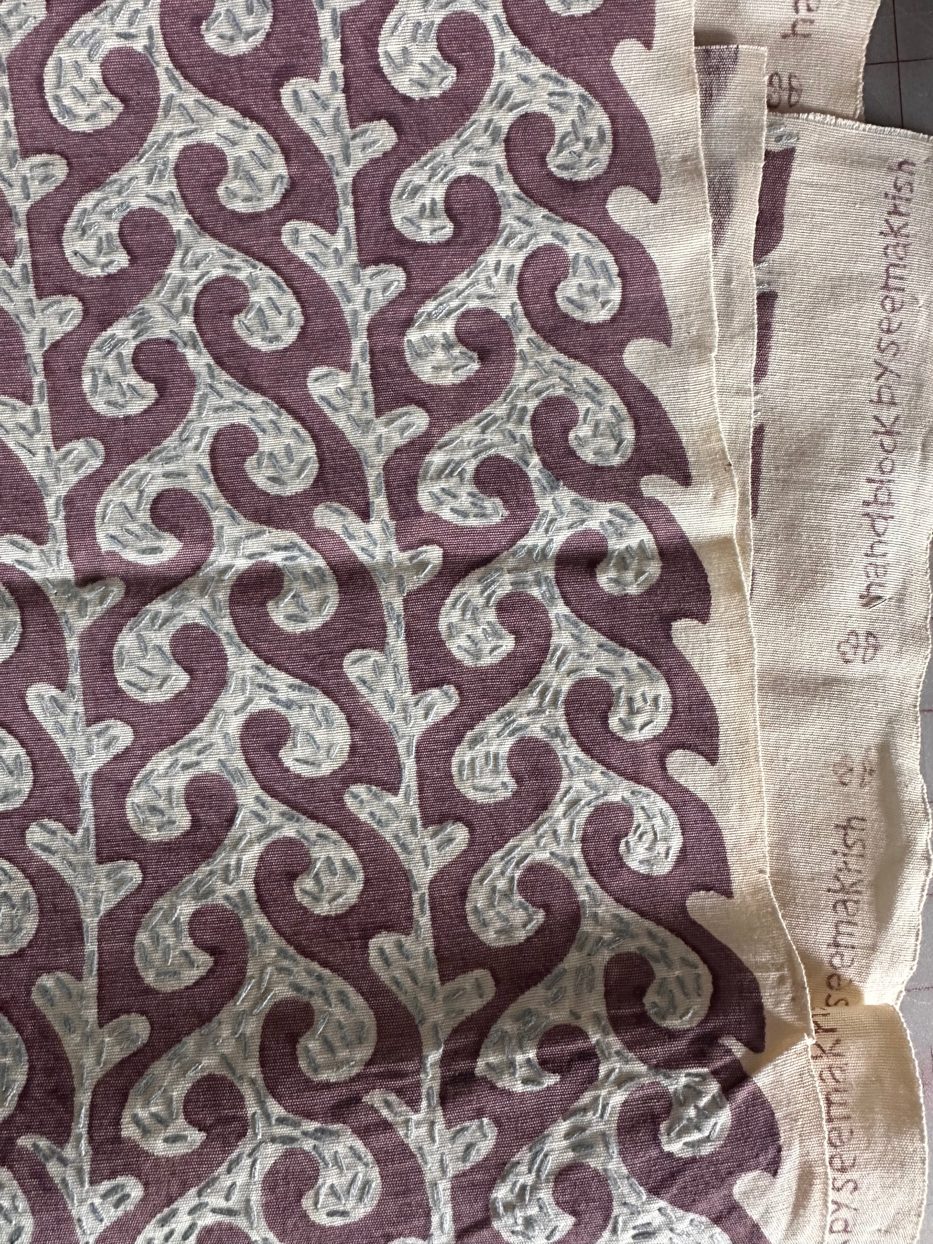 Seema Krish Breach Candy 1.5 Yard Piece | Hand block printed + hand embroidered