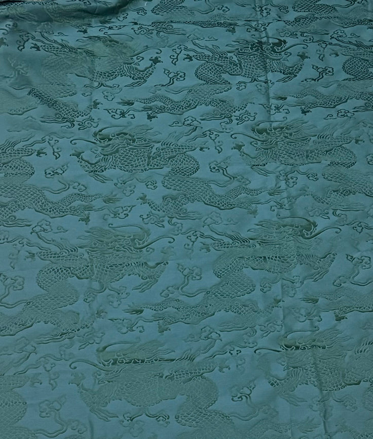 Schumacher Ruan Dragon in Emerald--1 yard plus 23"x36" piece