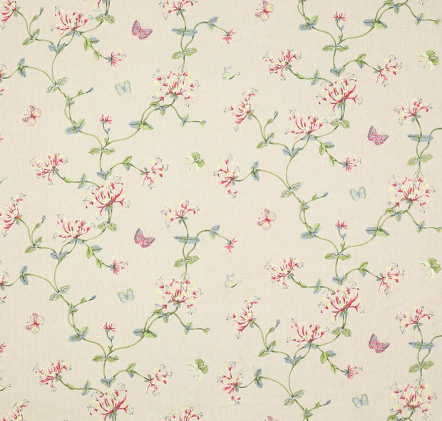 Colefax & Fowler · Honeysuckle Garden Embroidery · Red/Gold · 5 yd