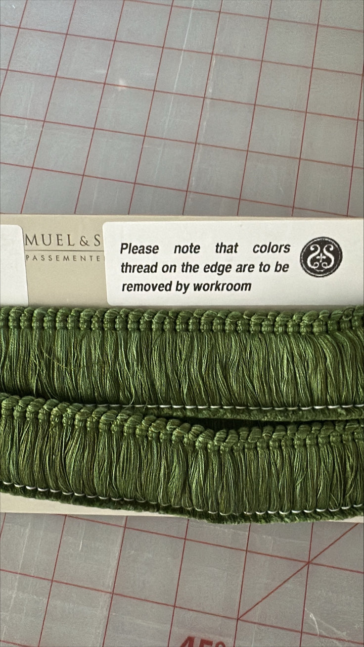 Samuel & Sons Brush Fringe in Basil (2 yard piece and 4 yard piece)