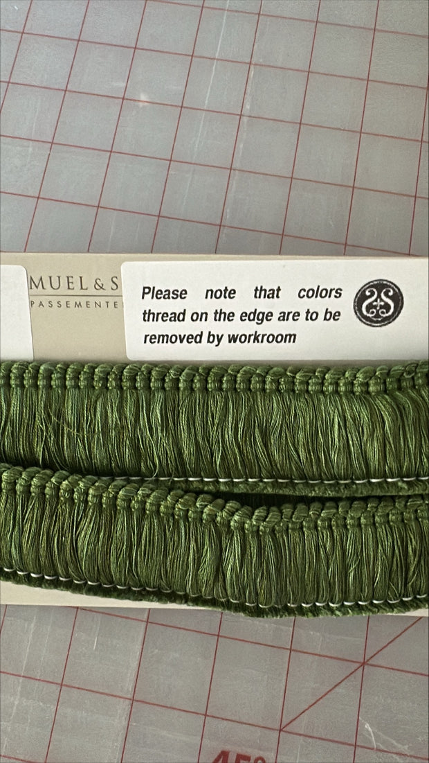 Samuel & Sons Brush Fringe in Basil (2 yard piece and 4 yard piece)
